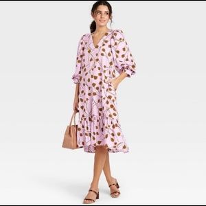 A New Day Target purple tulip sleeve midi dress